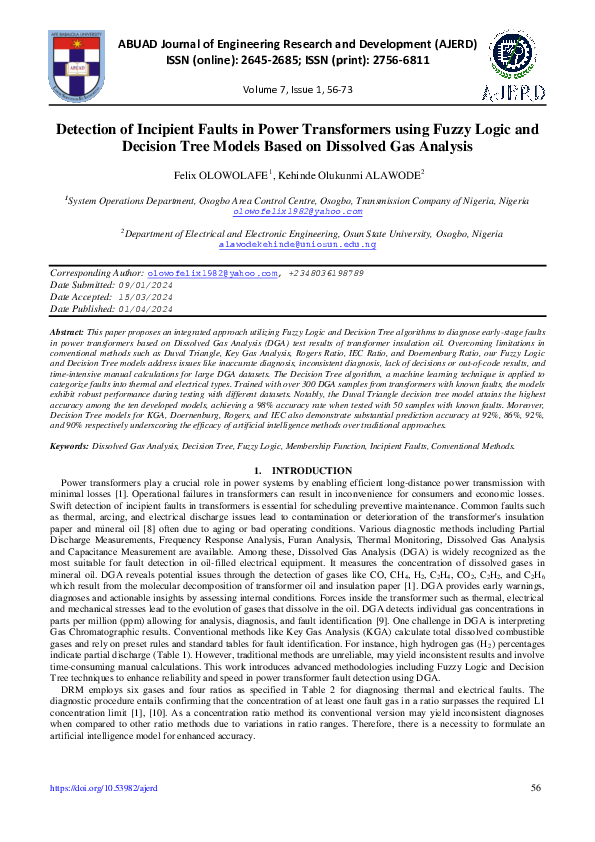 (PDF) Detection of Incipient Faults in Power Transformers using Fuzzy ...