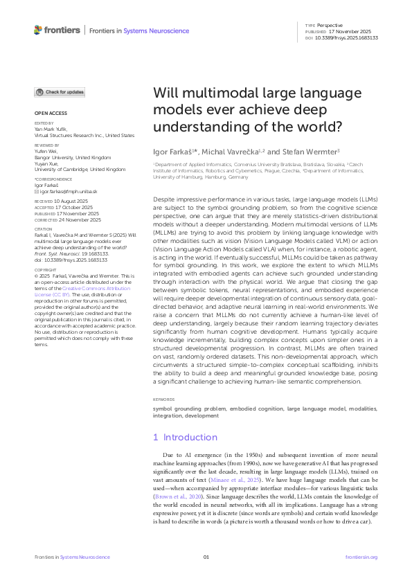 (PDF) Will multimodal large language models ever achieve deep ...