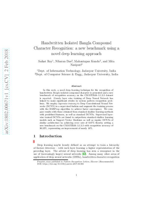 (PDF) Handwritten isolated Bangla compound character recognition: A new ...