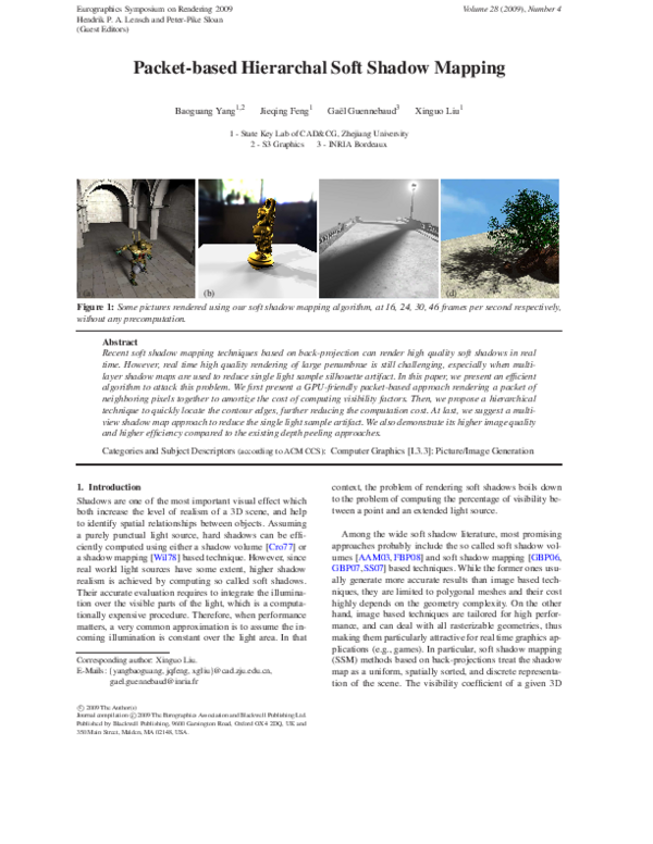 (PDF) Packet‐based Hierarchal Soft Shadow Mapping