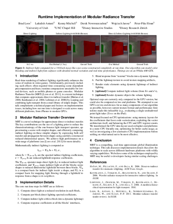 (PDF) Runtime implementation of modular radiance transfer