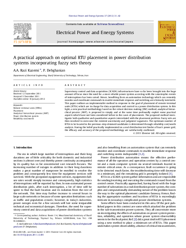(PDF) A practical approach on optimal RTU placement in power ...