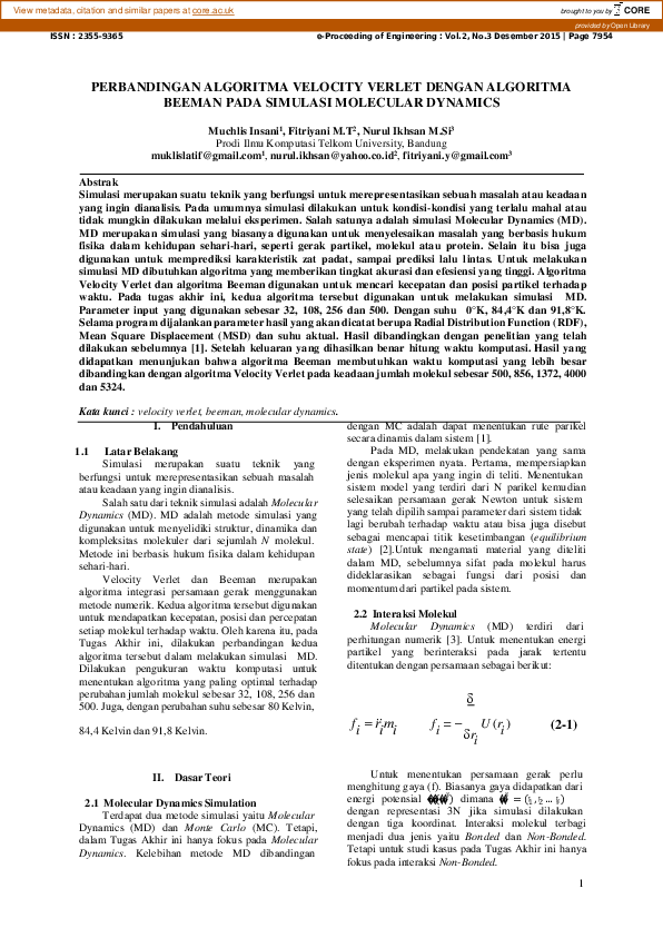 (PDF) Perbandingan Algoritma Velocity Verlet Dengan Algoritma Beeman ...