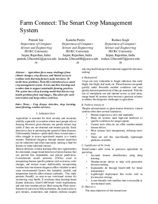 (PDF) Farm Connect: The Smart Crop Management System