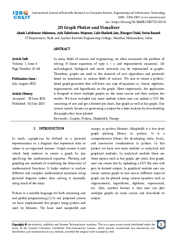 (PDF) 2D Graph Plotter and Visualizer