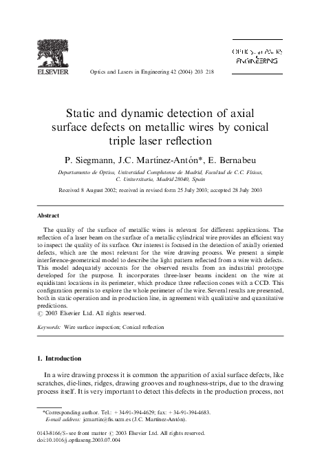 (PDF) Static and dynamic detection of axial surface defects on metallic ...