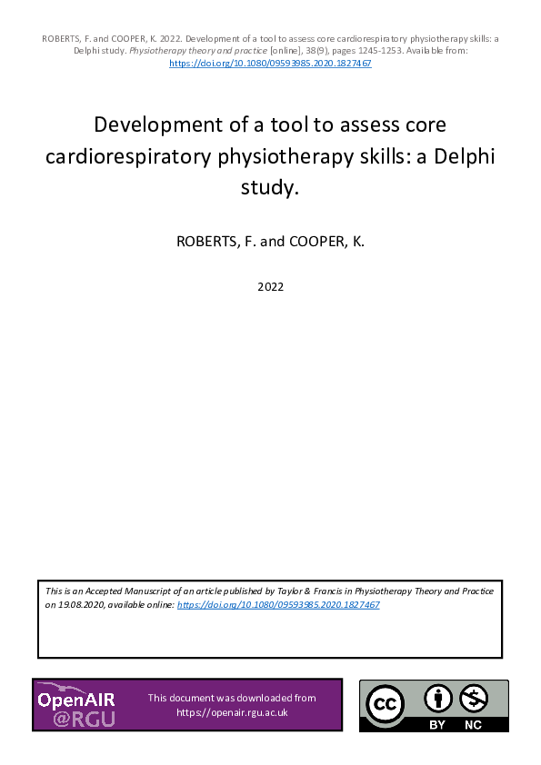 (PDF) Development of a tool to assess core cardiorespiratory ...