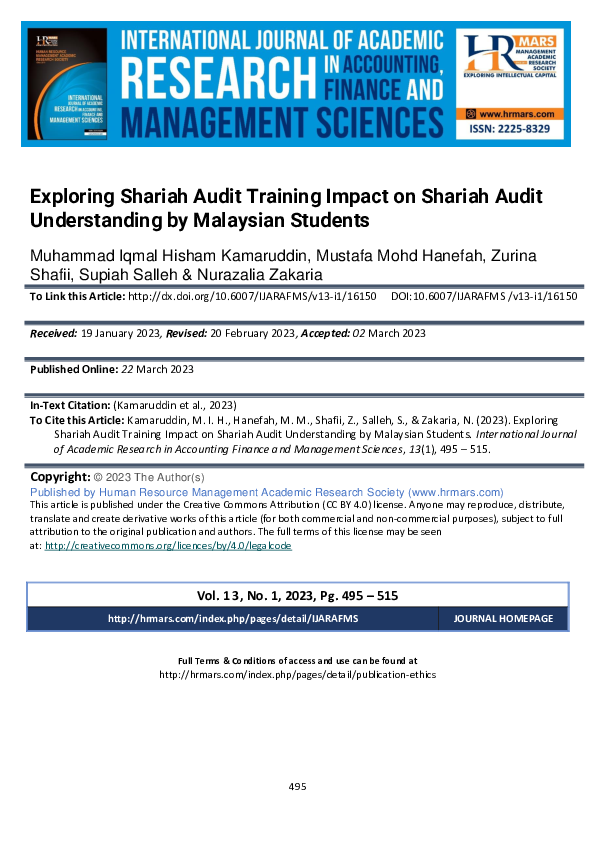 (PDF) Exploring Shariah Audit Training Impact on Shariah Audit ...