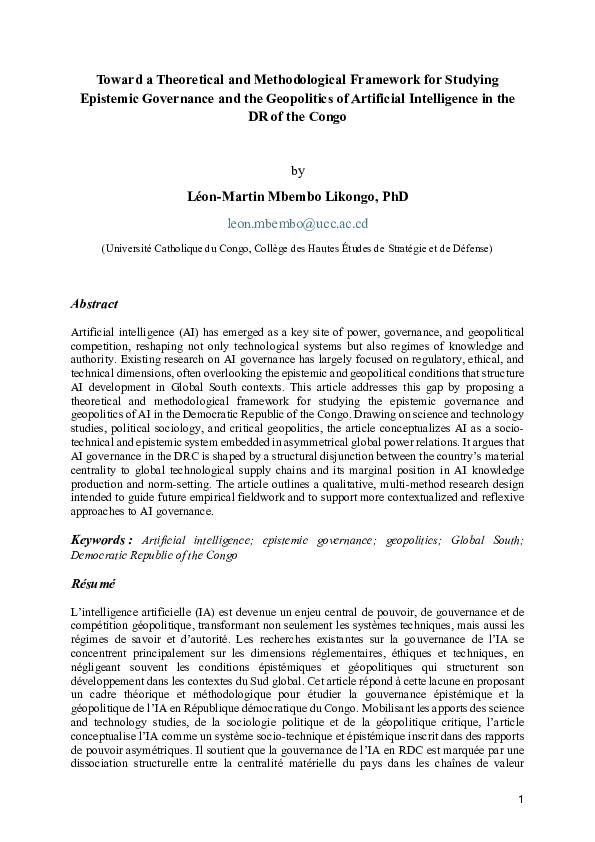 (PDF) Toward a Theoretical and Methodological Framework for Studying ...