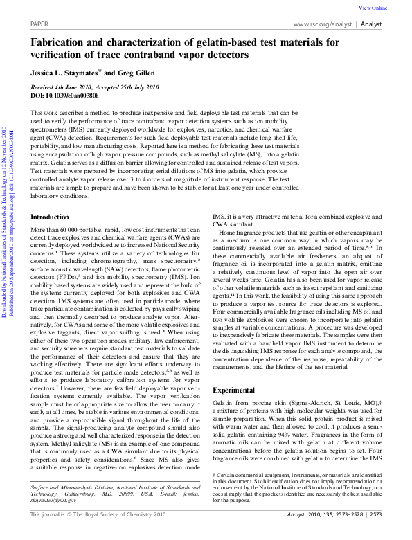(PDF) Fabrication and characterization of gelatin-based test materials ...