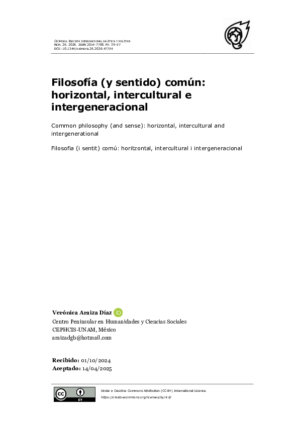 (PDF) Filosofía (y sentido) común: horizontal, intercultural e ...