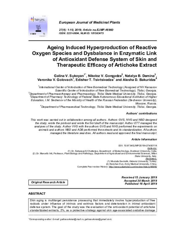 (PDF) Ageing Induced Hyperproduction of Reactive Oxygen Species and ...