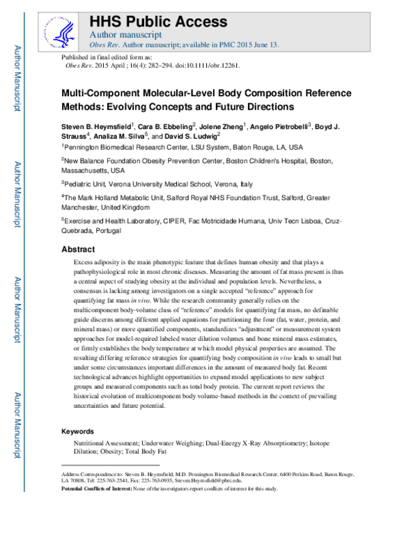 (PDF) Multi-component molecular-level body composition reference ...