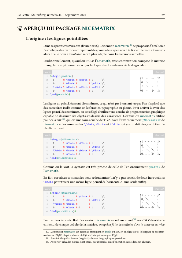(PDF) Aperçu du package nicematrix