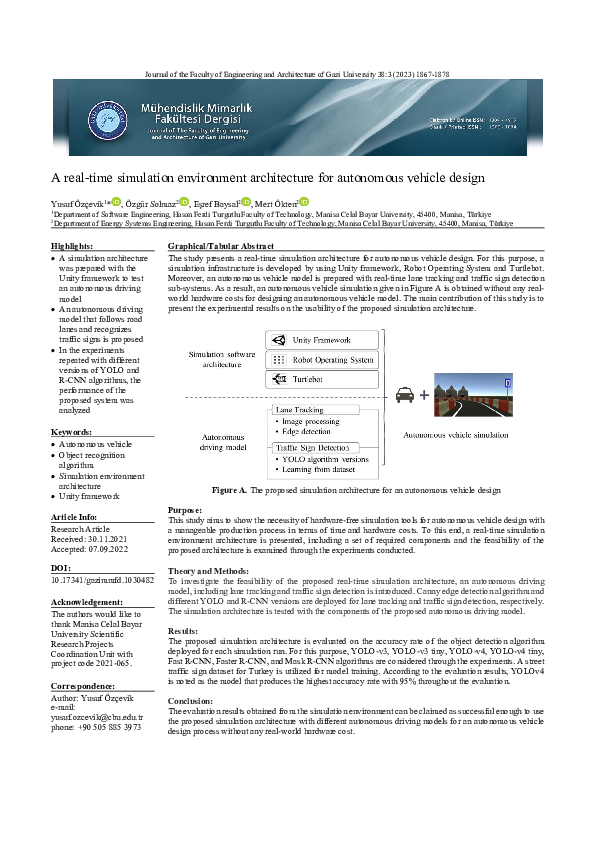 (PDF) A real-time simulation environment architecture for autonomous ...