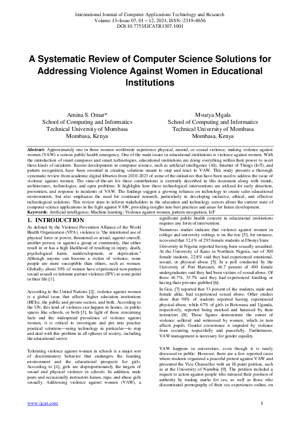 (PDF) A Systematic Review of Computer Science Solutions for Addressing ...