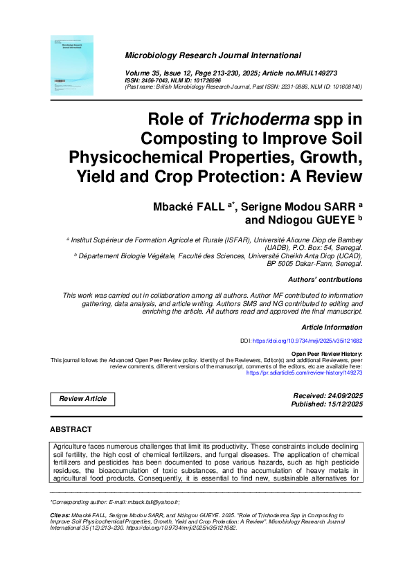 (PDF) Role of Trichoderma spp in Composting to Improve Soil ...