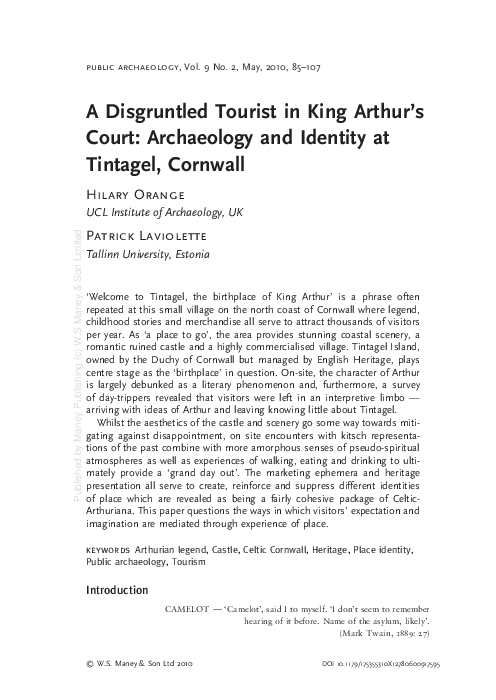 Disgruntled Tourist in King Arthur's Court: Archaeology and Identity at Tintagel, Cornwall