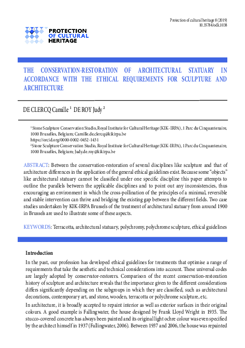 (PDF) The Conservation-Restoration of Architectural Statuary in ...