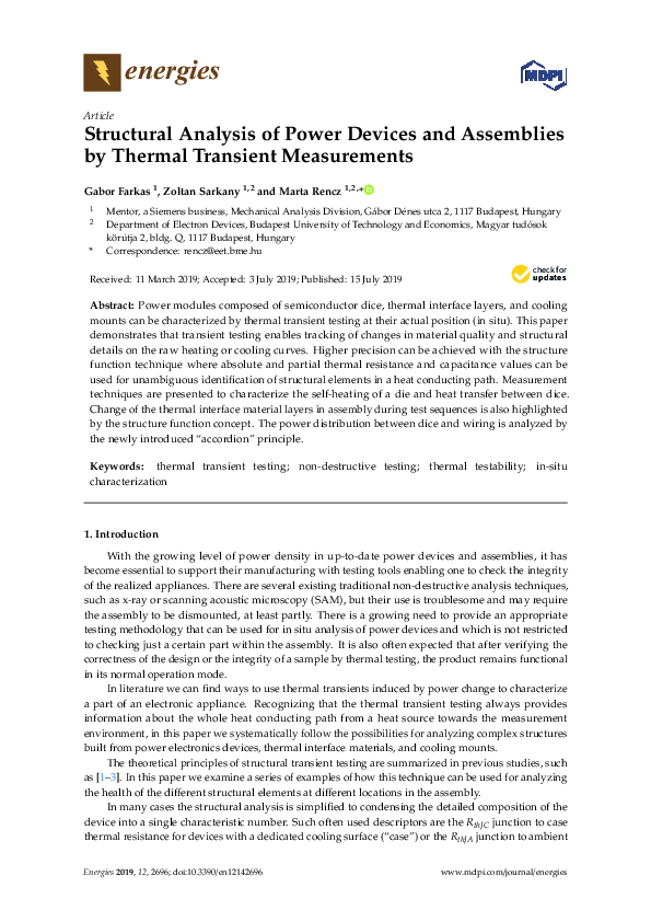 (PDF) Structural Analysis of Power Devices and Assemblies by Thermal ...