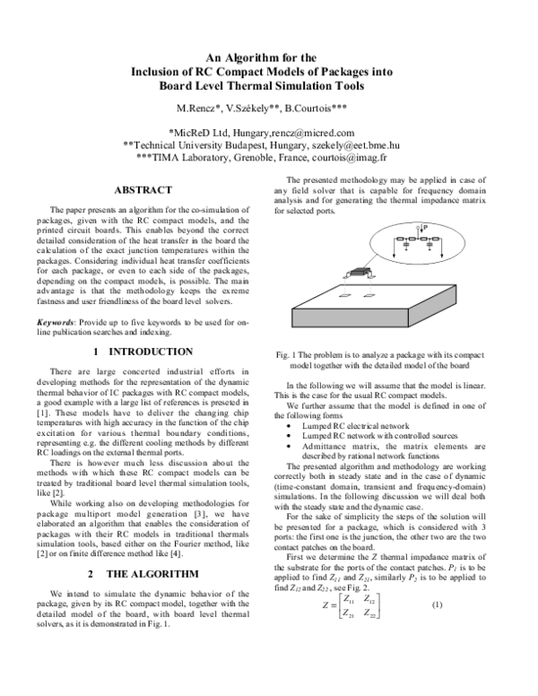 (PDF) Inclusion of RC compact models of packages into board level ...
