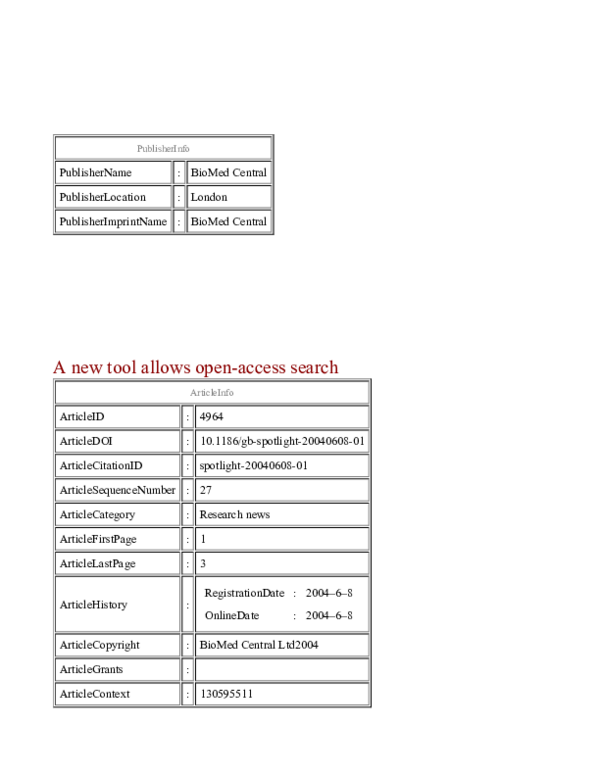 (PDF) A new tool allows open-access search