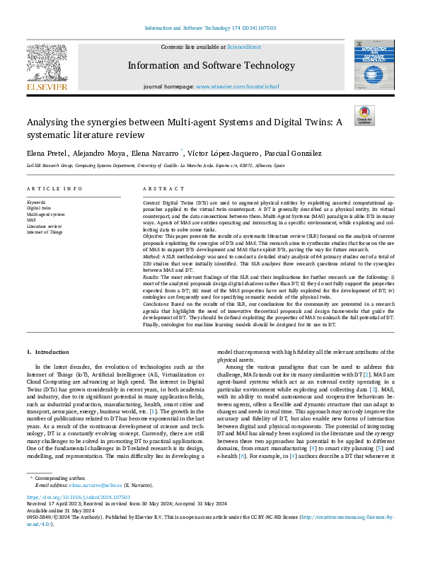 (PDF) Analysing the synergies between Multi-agent Systems and Digital ...
