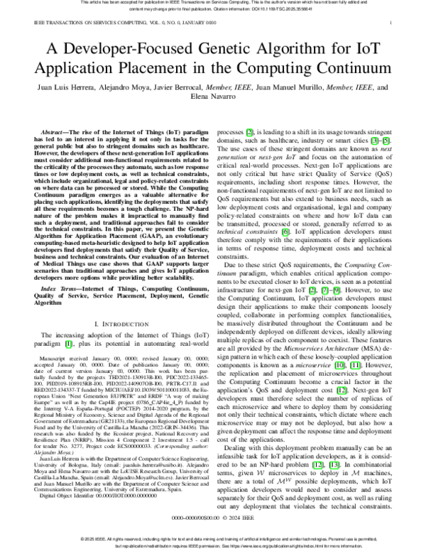 (PDF) A Developer-Focused Genetic Algorithm for IoT Application ...
