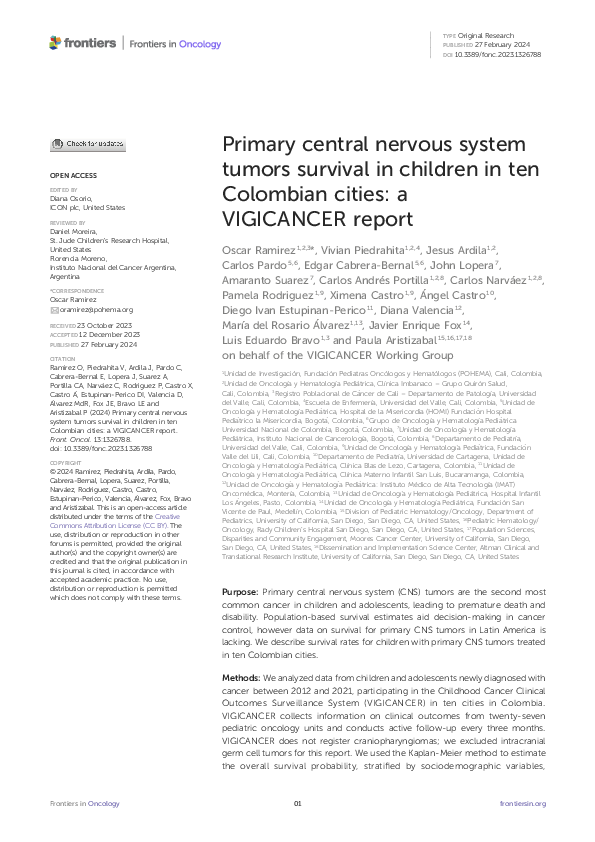 (PDF) Primary central nervous system tumors survival in children in ten ...