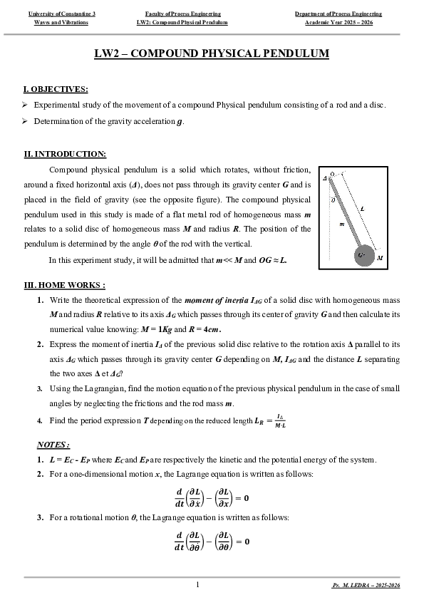 (PDF) LW2-Compound Physical Pendulum-2025-2026-English version