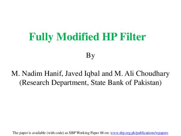 (PDF) Fully Modified HP Filter