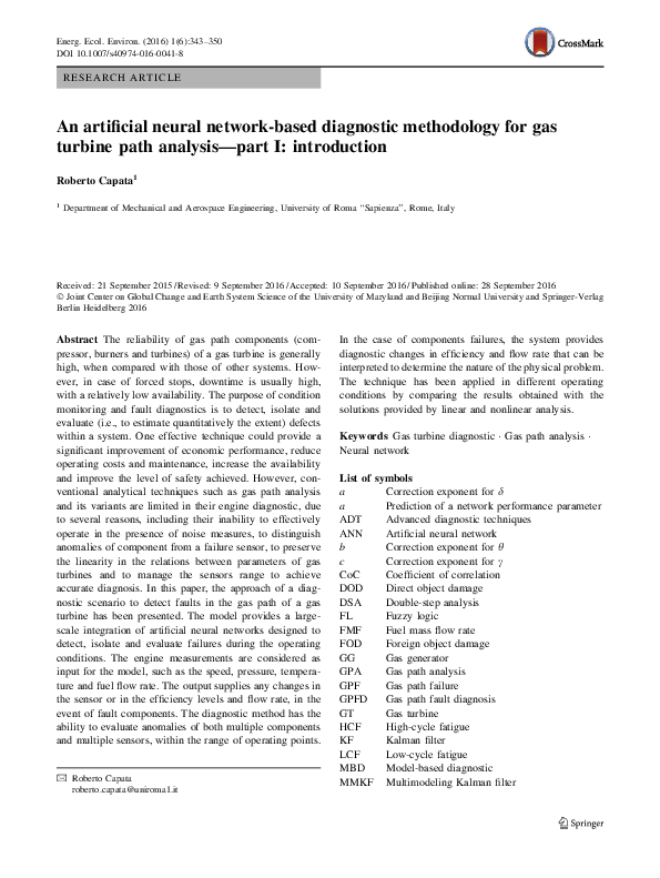 (PDF) An artificial neural network-based diagnostic methodology for gas ...