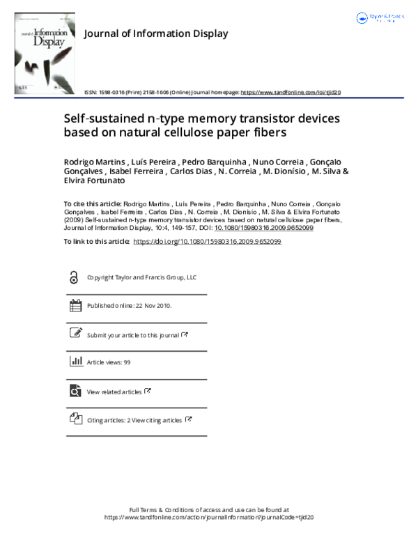 (PDF) Self‐sustained n‐type memory transistor devices based on natural ...