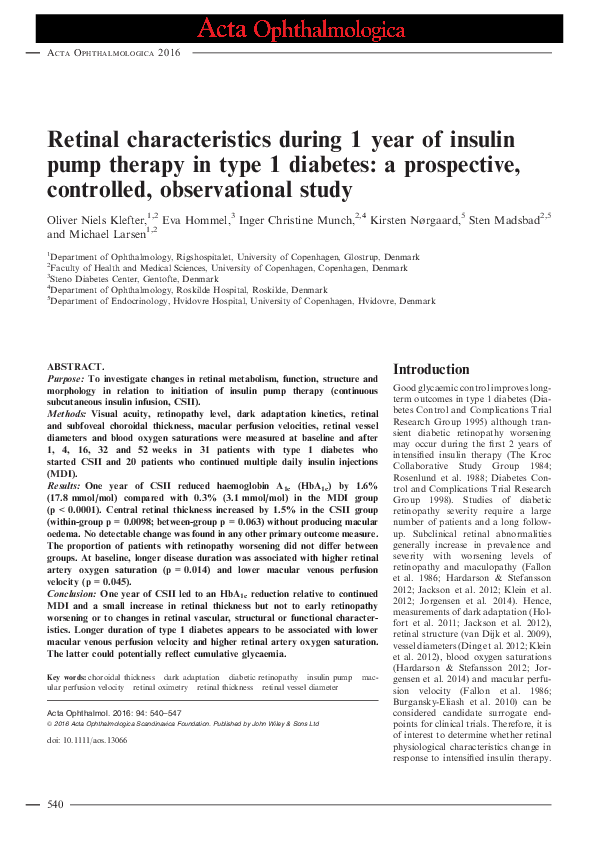 (PDF) Retinal characteristics during 1 year of insulin pump therapy in ...