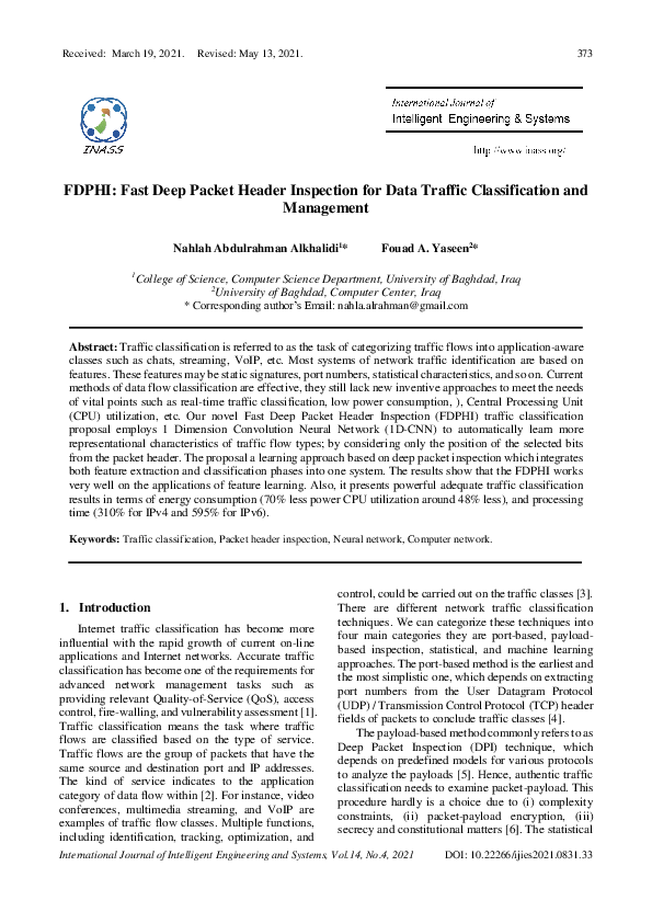 (PDF) FDPHI: Fast Deep Packet Header Inspection for Data Traffic ...