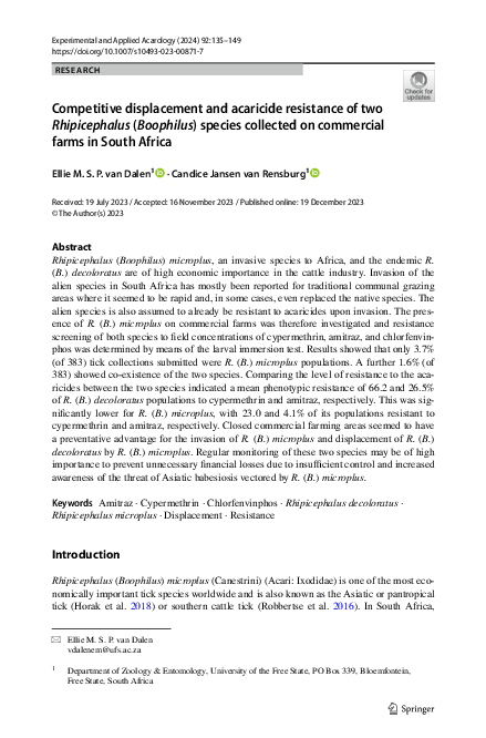 (PDF) Competitive displacement and acaricide resistance of two ...