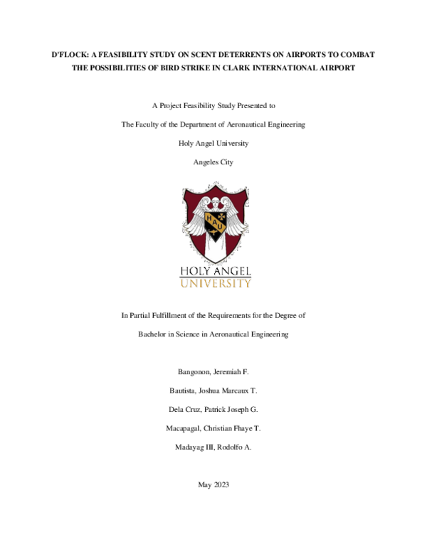 (PDF) D'FLOCK: A FEASIBILITY STUDY ON SCENT DETERRENTS ON AIRPORTS TO ...