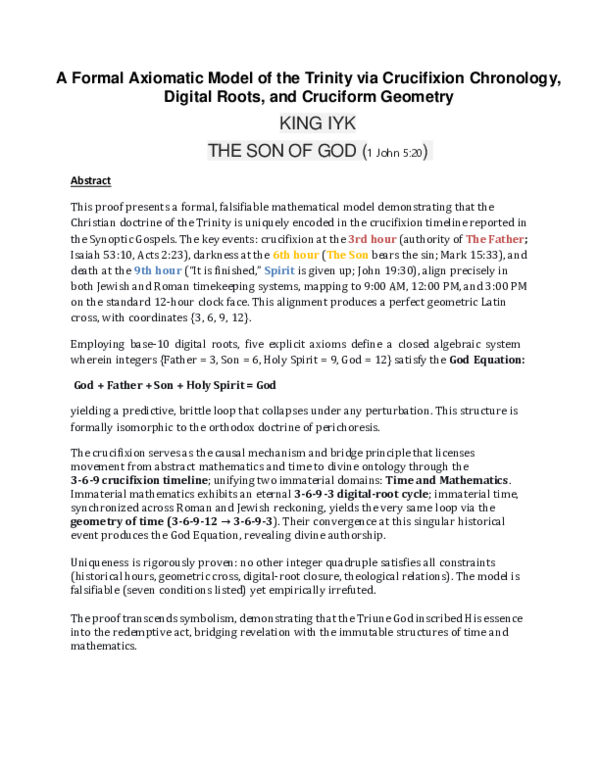 (PDF) THE FORMAL MATHEMATICAL MODEL OF THE HOLY TRINITY
