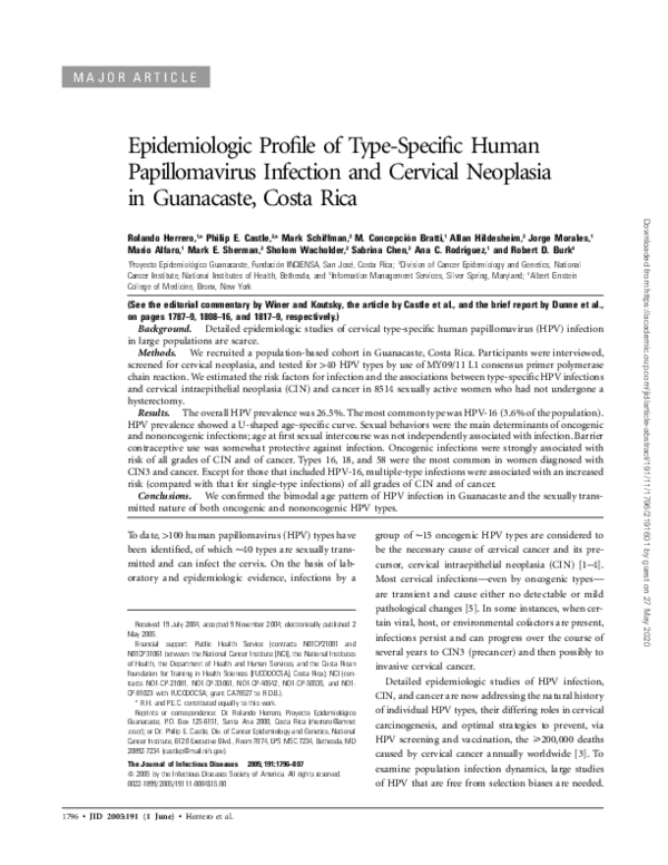 (PDF) Epidemiologic Profile of Type‐Specific Human Papillomavirus ...