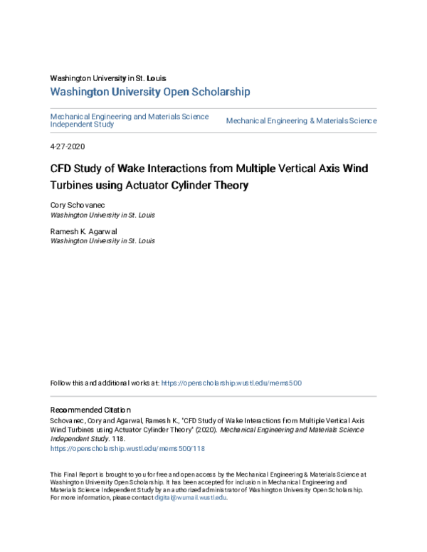 (PDF) CFD Study of Wake Interactions from Multiple Vertical Axis Wind ...