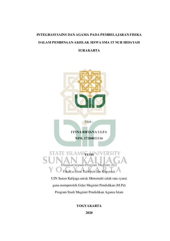 (PDF) Integrasi Sains Dan Agama Pada Pembelajaran Fisika Dalam ...