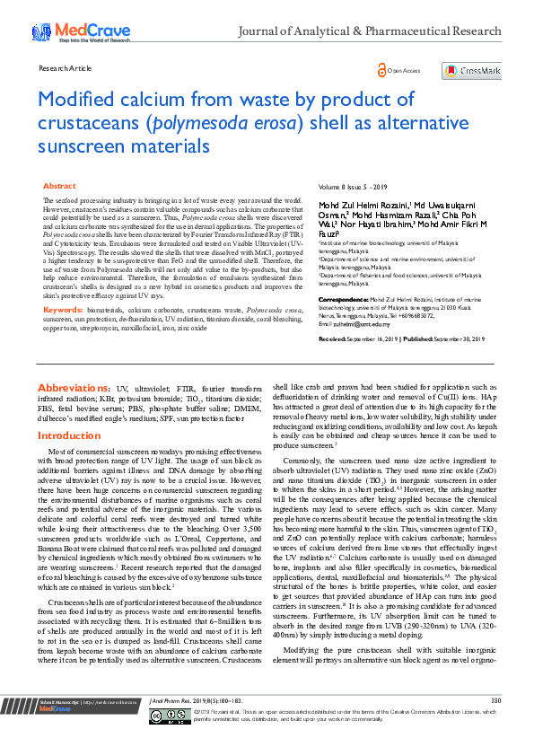 (PDF) Modified calcium from waste by product of crustaceans (polymesoda ...