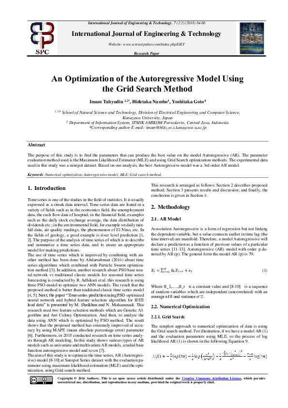 (PDF) An Optimization of the Autoregressive Model Using the Grid Search ...