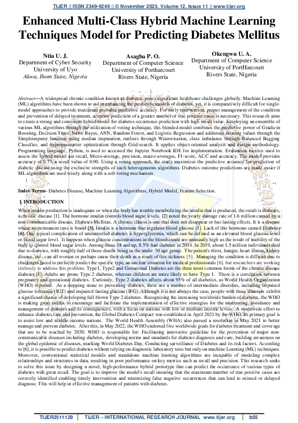 (PDF) Enhanced Multi-Class Hybrid Machine Learning Techniques Model for ...