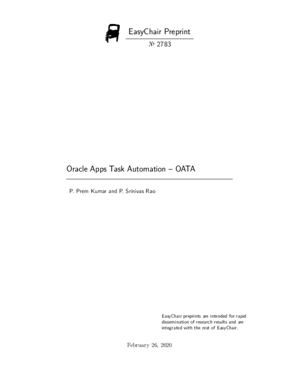 (PDF) Oracle Apps Task Automation – OATA