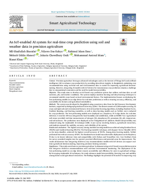(PDF) An IoT-enabled AI system for real-time crop prediction using soil ...