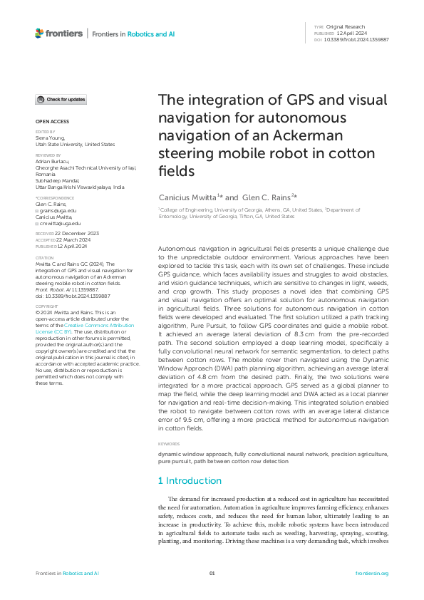 (PDF) The integration of GPS and visual navigation for autonomous ...