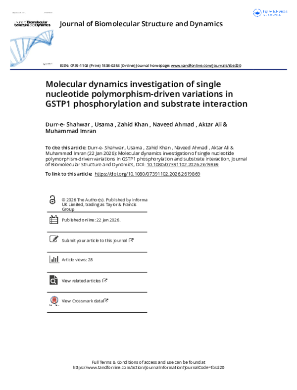 (PDF) Molecular dynamics investigation of single nucleotide ...