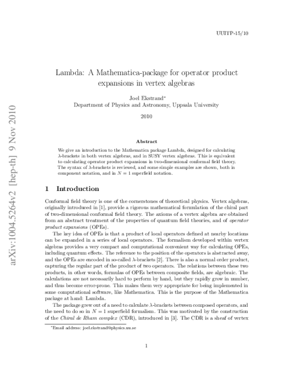(PDF) A Mathematica-package for operator product expansions in vertex ...