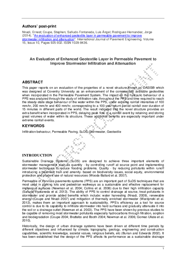 (PDF) An evaluation of enhanced geotextile layer in permeable pavement ...